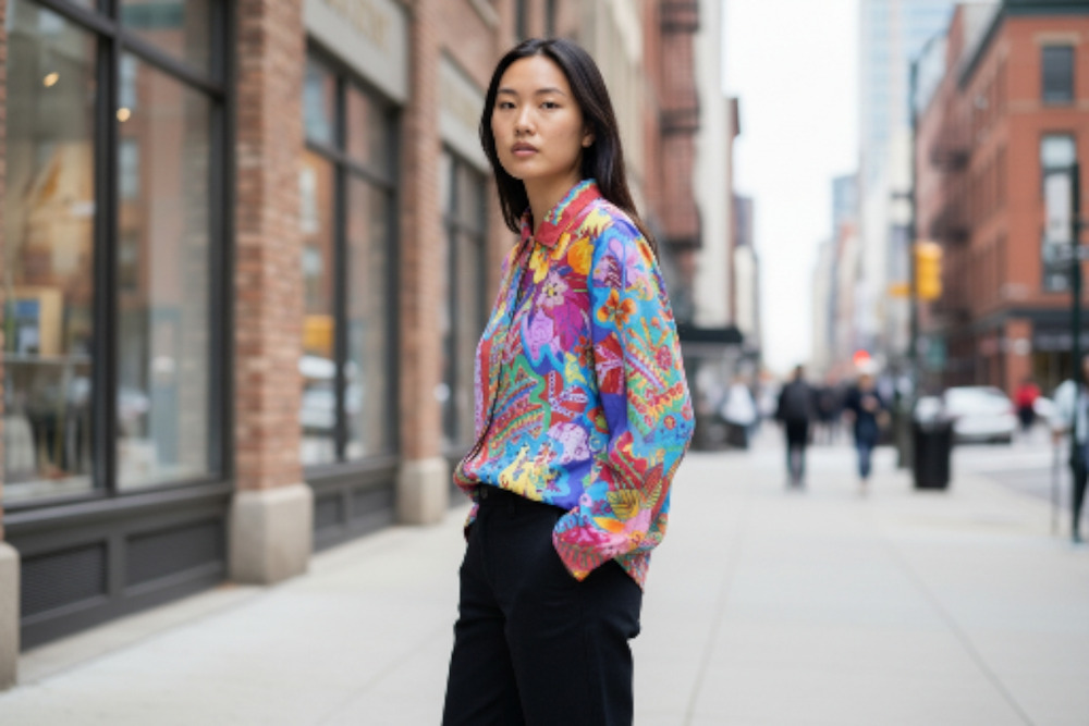 Vtg Sandy Starkman Art To Wear Patchwork Multicolor Rayon Jacket Medium